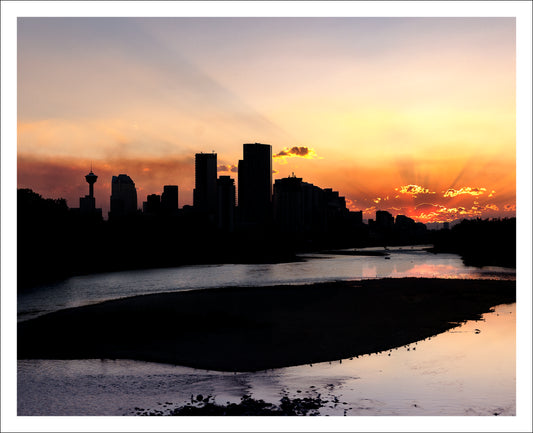Downtown Calgary At Sunset
